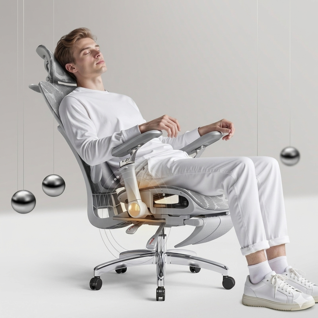 YZ1002 – Grauer ergonomischer Bürostuhl